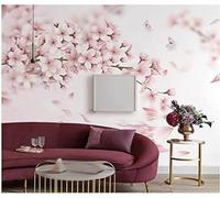 XLMING Tridimensionale Rosa Fiori Farfalle Riflessi Carta Da Parati 3D Seta lusso Studio Sala Pranzo Divano Camera Per Mobili Letto Soggiorno Tv Muro-200cm×140cm