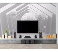 XLMING Tridimensionale Sfere Architettura Spazio Estensione Carta Da Parati 3D Seta lusso Studio Sala Pranzo Divano Camera Per Mobili Letto Soggiorno Tv Muro-300cm×210cm
