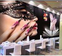 XLMING Trucco 3D Donna Farfalla Salone Delle Unghie 3D Carta da Parati Premium Aspetto Della Seta Studio Soggiorno Camera Letto Parete Divano Muro-300cm×210cm
