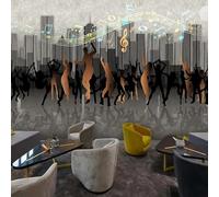 XLMING Vintage Art Grana Di Legno Architettura Musica Danza 3D Carta Da Parati Seta Testurizzata Alta Qualità Soggiorno Divano Camera Letto Pranzo Casa Muro-250cm×170cm