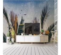 XLMING Vintage Art Pianta Tropicale Foglie Volo Degli Uccelli Carta Da Parati 3D Seta lusso Studio Sala Pranzo Divano Camera Per Mobili Letto Soggiorno Tv Muro-430cm×300cm