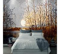 XLMING Vintage Art Tramonto Astratto Fiume Di Foresta 3D Carta da Parati Premium Aspetto Della Seta Studio Soggiorno Camera Letto Parete Divano Muro-150cm×105cm
