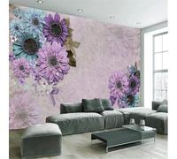 XLMING Vintage Bellezza Arte Volo degli Uccelli Fiore Viola 3D Carta Da Parati Seta Testurizzata Alta Qualità Soggiorno Divano Camera Letto Pranzo Casa Muro-430cm×300cm