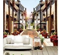 XLMING Vintage Nostalgia Città Architettura Strade Paesaggi Stradali 3D Carta da Parati Premium Aspetto Della Seta Studio Soggiorno Camera Letto Parete Divano Muro-200cm×140cm
