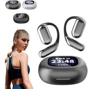 Xlorehinory auricolari auricolari aperto, vere potenti auricolari Bluetooth 5.4 Open Aid, IPX5 Waterproof, Non in Ear Sports Wireless Cuffie (Gray Upgrade)
