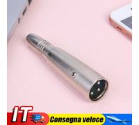 XLR 3Pin Male to 6.35mm Female Stereo Jack Audio Adapter Connector Tip Plug IT