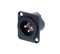 XLR chassis, Serie DLX Crimp, 3 poli maschio, colore nero, contatti argento