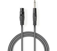 XLR Monocavo XLR 3p (F) - 6.35 mm Maschio 10.0 m Grigio Scuro