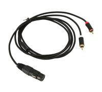 XLR to Dual RCA Cable 1m Black F to 2x RCA