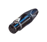 XLR volante, Serie XX, 5 poli femmina, corpo nero, contatti argento