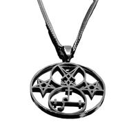 XLTEAM Collana Casual Ciondolo Lilith Pentacolo Sigillo della Chiesa Collana Satana Demone Vuoto Pentagramma Collane Rotonde Goth Gioielli N6218 Gioielli del Partito Regalo di Compleanno