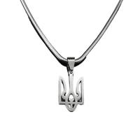 XLTEAM Collana Casual Ciondolo Moda Ucraina Tryzub Tridente Ciondolo Collana per Donne Uomini Colore Argento Magen Stella di David Girocollo Gioielli Gioielli del Partito Regalo di Compleanno
