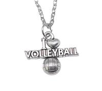 XLTEAM Collana Casual Ciondolo Pallavolo da Donna Ciondolo Collana Antico Colore Argento Gioielli del Partito Regalo di Compleanno