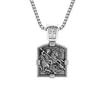 XLTEAM Collana Casual Ciondolo Vintage Grande Drago San Giorgio Ciondolo per Gli Uomini Croce Biker Collana Talismano Gioielli Regalo del Partito Regalo di Compleanno