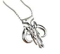 XLTEAM Collana Casuale Ciondolo Simbolo Mandaloriano Collana Ciondolo Catena Cacciatore di Taglie Teschio Pendenti Guerre Punk Gioielli Uomo Regalo Gioielli del Partito Regalo Regalo di Compleanno