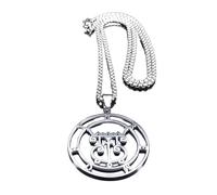XLTEAM Collana Ciondolo Sigillo Satana GREMORY Collana Rotonda Catena Donne Colore Argento Dichiarazione Collane Gioielli colar feminino N3329S03 Gioielli del Partito Regalo Compleanno