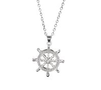 XLTEAM Collana Ciondolo Vintage Strass Buddista Dharma Ruota Pendente Collana Per Le Donne Amuleto Collo Catena Gioielli Gioielli Gioielli Di Compleanno Regali, size