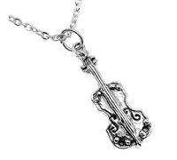 XLTEAM Collana Unisex Ciondolo Collana Ciondolo Violoncello Donna, Colore Argento Antico Vintage, Semplice, Alla Moda, Regali Di Compleanno