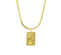 XLTEAM Neutro Collana Pendente Arcani Maggiori delle Donne Tarocchi Carta Collana Girocollo Serpente Catena retrò Amuleto Stella Tarocchi Gioielli Luna Fortunato Sole Regolabile Gioielli Regalo