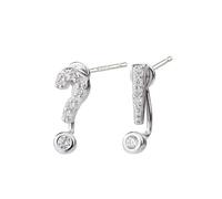 XLTEAM Orecchini Simbolo Creativo Orecchino Di Lusso Domanda Punto Esclamativo Cristallo Strass Piccolo Orecchino A Perno Giornaliero Minimalista Orecchio Gioielli Regali Di Compleanno, size