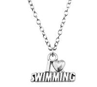 XLTEAM Unisex Collana Pendente A Forma di Cuore A Forma Di Cuore Nuoto Ciondolo Collana Semplice Moda Vintage Regali Di Compleanno