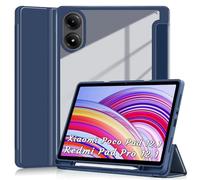 XLTTONG Custodia per Xiaomi Redmi Pad Pro 12.1 Pollici 2024/Xiaomi Poco Pad, Cover con Portapenna per Redmi Pad Pro 12.1 Case Auto Sonno/Veglia (Navy)