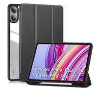 XLTTONG Custodia per Xiaomi Redmi Pad Pro 12.1 Pollici 2024/Xiaomi Poco Pad, Cover con Portapenna per Redmi Pad Pro 12.1 Case Auto Sonno/Veglia (Nero)