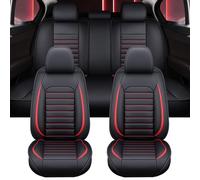 XLUMIO Auto Set Coprisedili per Suzuki S Cross Scross 2017-2024, Coprisedili a 5 Posti Anteriori e Posteriori, Copertura Protettiva per Seggiolino Auto in Pelle PU,A Black+Red