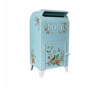 XLWLLNJ Cassetta Postale da Esterno in Decoro Floreale Embossato E Porta Piccola Utilizzo Come Elemento Decorativo per Cortili Entrata Patio, Uccelli E Fiori - Blu
