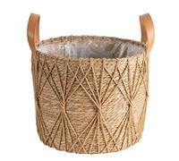 XLWLLNJ Cesto Portavasi in Vimini Fatto a Mano per Un Arredamento Elegante della Casa, Linee di caffè