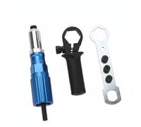 XLWLLNJ Dispositivo di Rivettatura in Alluminio Adattatore per Trapano Convertitore Rivettatrice Compatibile con Elettrici E a Batteria Manico Verticale , Blu , Adattatore Alluminio