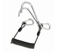 XLWLLNJ Diving Hook Rope Corda con Doppio Moschettone Estensibile Molla con Manicotti Protettivi in Acciaio Inossidabile 316 per Collegamento Sicuro Adatta a, Grigio Scuro, 1.8 Metri