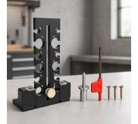 XLWLLNJ Drill Rounding Aid Strumento per Cilindri Legno Creatore di Tondelli Sagomatore Multidiametro Rifilatore per Tasselli Lega di Alluminio Robusta, Nero