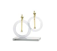 XLWLLNJ Figurina in Cristallo Artificiale e Metallo Moderno Statuetta con Strut in Cristallo Trasparente Artistico Figurina da Tavolo con Base Stabile, Stile D