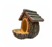 XLWLLNJ Mangiatoia per Uccelli Casa Uccellini Nido Trespolo Rifugio in Resina Robusta con Effetto E Tetto Rustico Sportello Anteriore per Rapidi Rabbocchi, Nido+Mangiatoia-dy