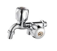 XLWLLNJ Rubinetto dell'Acqua a Doppio Beccuccio con Doppia Maniglia, Lavatrice, Lavello da Cucina, Struttura Galvanizzata, Adatto per Lavanderia, Balcone, Stile c