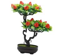 XLWLLNJ Simulazione Albero Pianta Artificiale Bonsai Ornamento Finto Aspetto Naturale Ideale per Abbellire Tavolo Eventi, Fragola