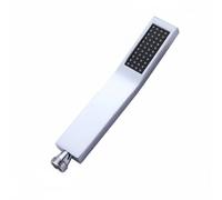 XLWLLNJ Soffione Doccia in Ottone Massiccio Doccetta Manuale Quadrata Testa Doccia Alta Pressione Ugelli in Silicone Facile Pulizia Connessione G1/2 Adatta, Silver