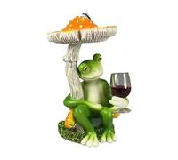 XLWLLNJ Statuetta di Rana, Statua da Giardino Unica Che Tiene in Mano Una Tazza di Vino, Scultura da Collezione di Animali per La Decorazione da Tavolo E da S, Giallo