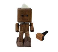 XLWLLNJ Statuetta Uomo di Legno Figurina Da Tavolo Ornamento per Interni Personaggio Oggetto Dal Design Simpatico Adatto Come Dono Originale per Feste E Famil, Noce