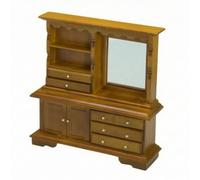 XLWLLNJ Toeletta in Miniatura con Specchio E Contenitore con E Cassetti in Legno di Betulla per Progetti di Costruzione di Diorami con Dettagli Classici Adatta per Figure Ob11