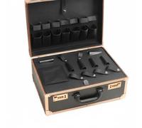 XLWLLNJ Valigetta Parrucchiere con Scomparti Custodia Strumenti Scatola Attrezzi Organizer Professionale in Lega di Alluminio E Rivestimento Impermeabile, Rose Gold, L