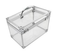 XLWLLNJ Valigetta per Trucchi in Acrilico, Astuccio Da Lavoro per Artisti con Maniglia, Organizer per Articoli Da Toeletta Trasparente E Portatile, Scatola a, Argento