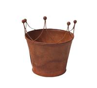 XLWLLNJ Vaso da Fiori in Ferro Dall'aspetto Usurato, Classico, Rustico, Contenitore per Composizioni Floreali, Secchio per Fiori, Vintage, Piccolo Vaso da, 17x17x20cm