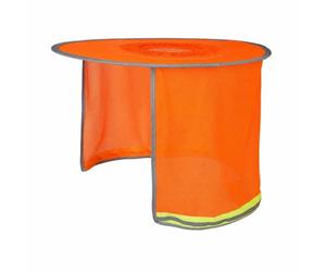 XLWLLNJ Visiera da Costruzione Antisole per Casco da Cantiere con Larga Parasole Tendina Schermo in Rete Traspirante con Banda Riflettente E Pieghevole Adatta, Orange, 100 25cm