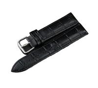 XLXKGPGKMK Cinturino in pelle di coccodrillo classico da uomo e donna impermeabile 10mm 12mm 13mm 14mm 15mm 16mm 17mm 18mm 19mm 20mm 21mm 22mm 24 mm(Black,15mm)