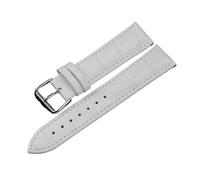 XLXKGPGKMK Cinturino in pelle di coccodrillo classico da uomo e donna impermeabile 10mm 12mm 13mm 14mm 15mm 16mm 17mm 18mm 19mm 20mm 21mm 22mm 24 mm(White,15mm)