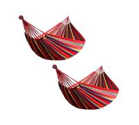 XLYMTLSO Camping Hammock, Amaca da Campeggio in Tela for Esterni con Corde for Alberi, capacità di carico Fino a 100 kg, Perfetta for Giardino, Patio, Cortile,Single or Double(2PCS Red)