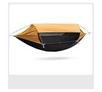 XLYMTLSO Camping Hammock, Amaca da Viaggio Anti-rotolamento e Anti-zanzare for Esterni, Amaca da Campeggio for Due Persone con zanzariera e Parasole,Single or Double(Yellow 2.0)