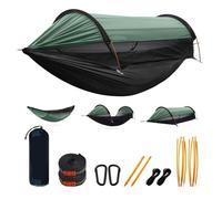 XLYMTLSO Camping Hammock, Amaca Grande da Esterno con zanzariera, amache Leggere for 2 Persone for Escursioni in Campeggio, Escursioni in Giardino,Single or Double(Green)